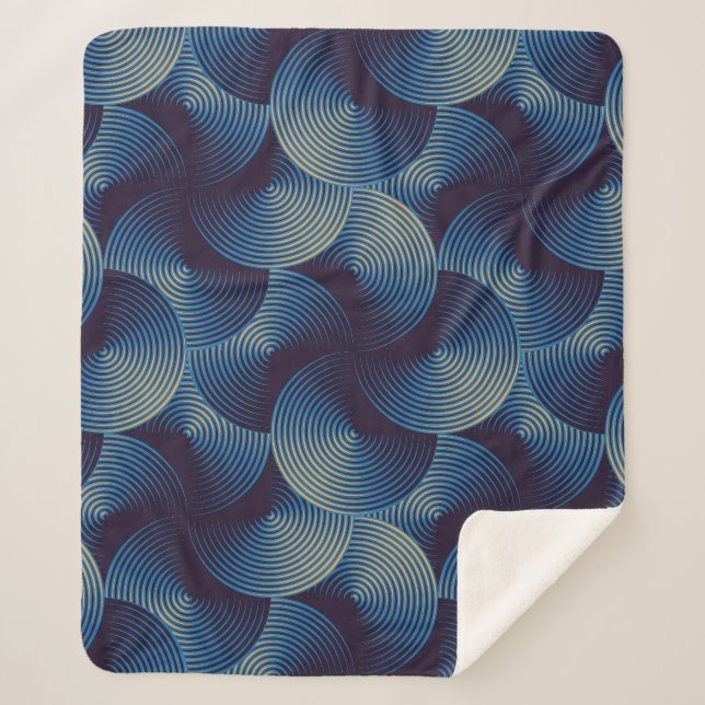 Cobertor Sherpa Círculos metálicos ilusão óptica, patamar sem cost (Frente)