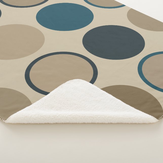 Cobertor Sherpa Círculos Teais e Toucáveis (3/4)