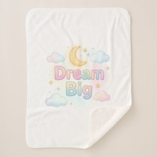 Cobertor Sherpa Citação caprichosa em pastel suave sobre branco