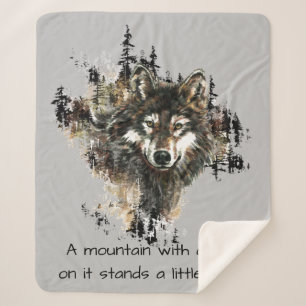 Cobertor Sherpa Citação da Natureza Selvagem do Wolf Mountain