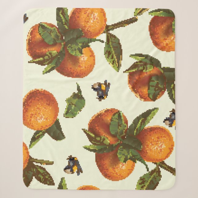 Cobertor Sherpa Citrus & Bumblebee: Vintage sem carne (Frente)