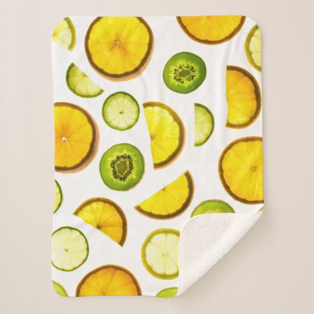 Cobertor Sherpa Citrus Fruta Sherpa Blanket (Frente)