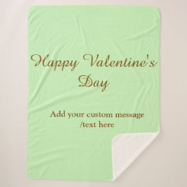 Cobertor Sherpa Citrus green brown happy Valentine's day simple
