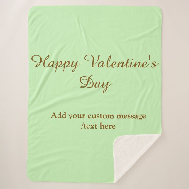 Cobertor Sherpa Citrus green brown happy Valentine's day simple  (Frente)