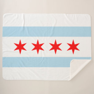 Cobertor Sherpa City Flag de Chicago (Illinois)