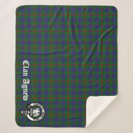 Cobertor Sherpa Clan Agnew Tartan e Crachá Crest