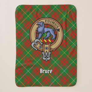Cobertor Sherpa Clan Bruce Crest sobre caçar Tartan