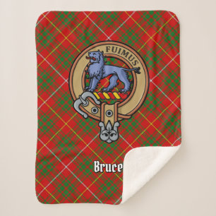 Cobertor Sherpa Clan Bruce Crest sobre Tartan