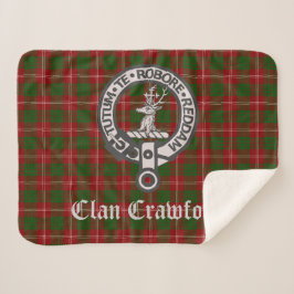 Cobertor Sherpa Clan Crawford Crest Crachá e Tartan