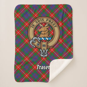 Cobertor Sherpa Clan Fraser do Lovat Crest sobre Tartan
