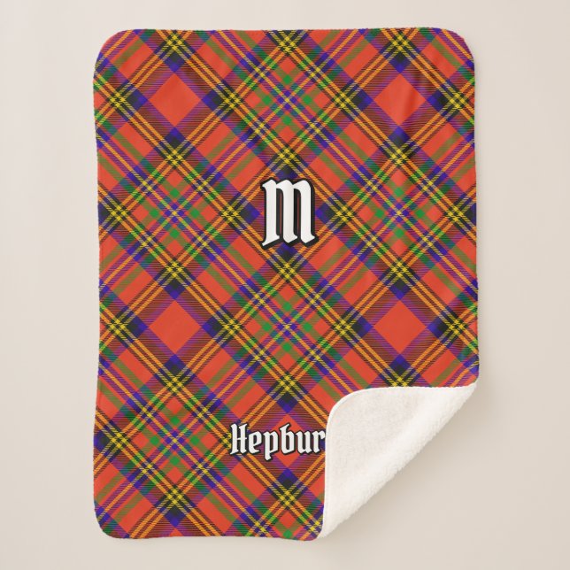 Cobertor Sherpa Clan Hepburn Tartan (Frente)