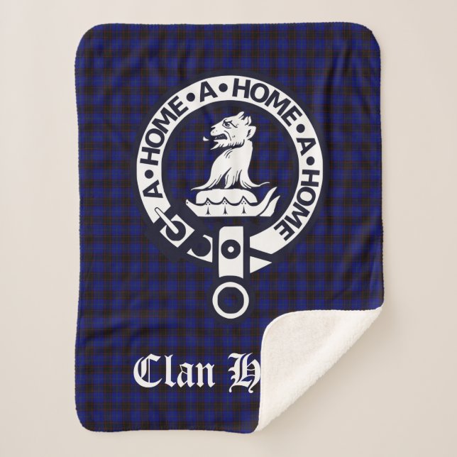 Cobertor Sherpa Clan Home Crest Crachá e Tartan (Frente)