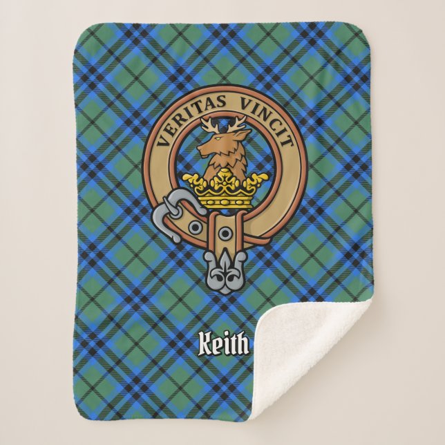 Cobertor Sherpa Clan Keith Crest sobre Tartan (Frente)