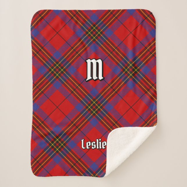 Cobertor Sherpa Clan Leslie Red Tartan (Frente)