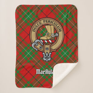 Cobertor Sherpa Clan MacAulay Crest sobre Tartan