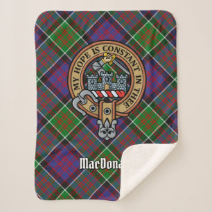 Cobertor Sherpa Clan MacDonald do Clanranald Crest sobre Tartan