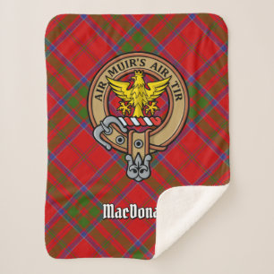 Cobertor Sherpa Clan MacDonald do Keppoch Crest sobre Tartan