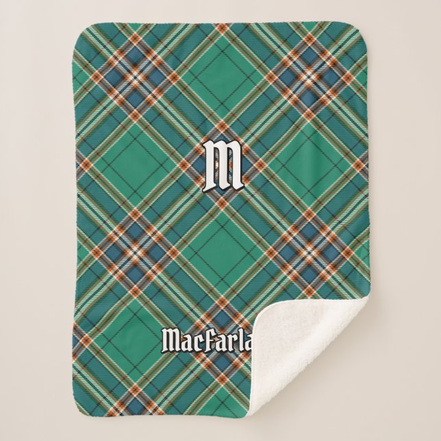 Cobertor Sherpa Clan MacFarlane Caça Antigo Tartan (Frente)