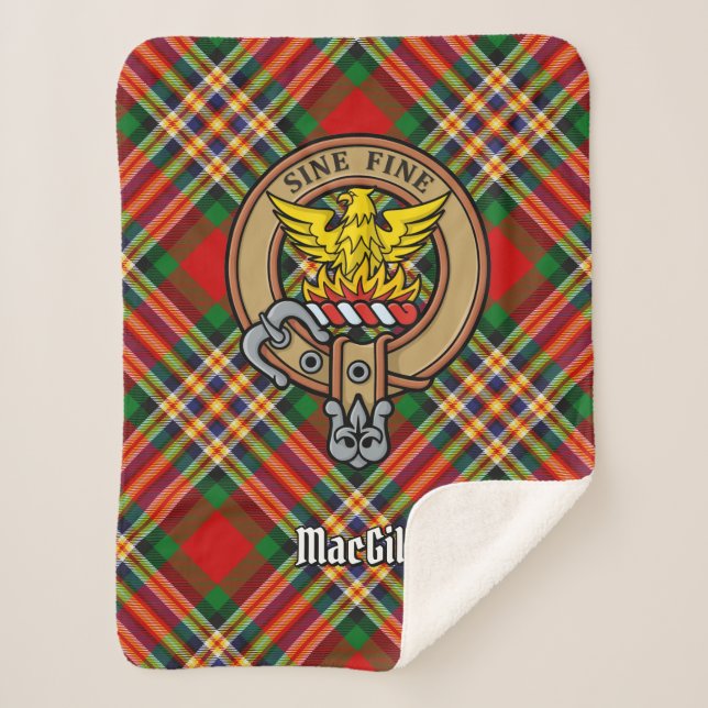Cobertor Sherpa Clan MacGill Crest sobre Tartan (Frente)