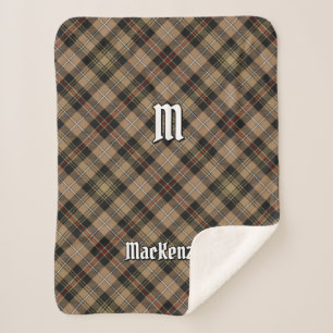 Cobertor Sherpa Clan MacKenzie caçando Brown Tartan Sherpa Blanket