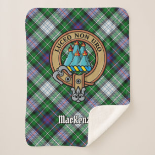Cobertor Sherpa Clan MacKenzie Crest over Dress Tartan