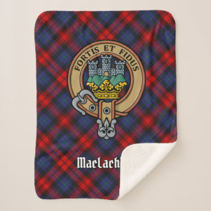 Cobertor Sherpa Clan MacLachlan Crest sobre Tartan