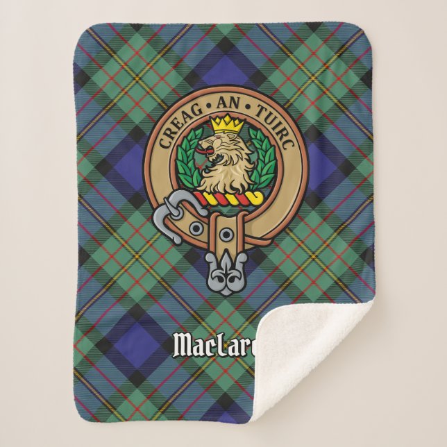 Cobertor Sherpa Clan MacLaren Crest sobre Tartan (Frente)