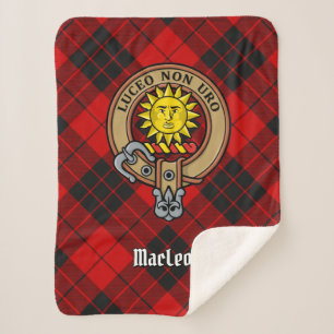Cobertor Sherpa Clan MacLeod de Raasay Crest sobre Tartan