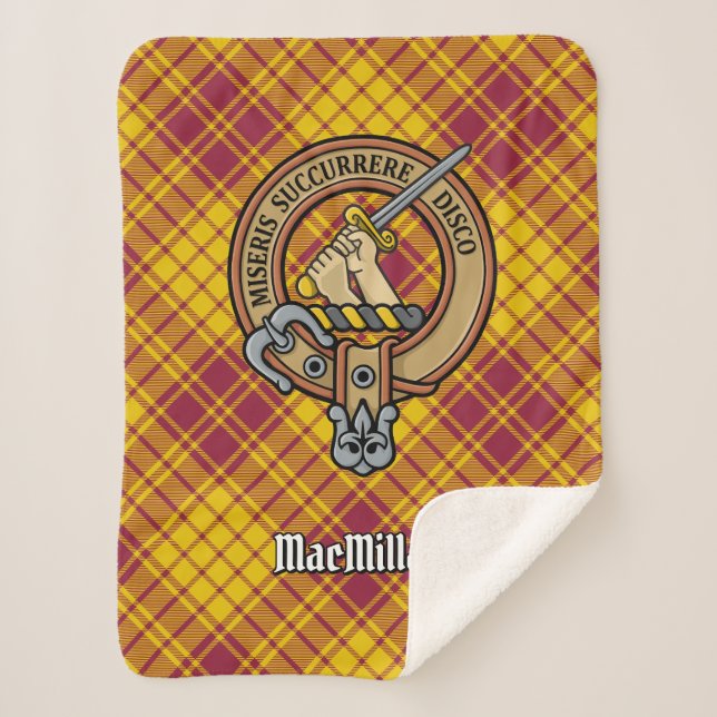 Cobertor Sherpa Clan MacMillan Crest over Dress Tartan (Frente)