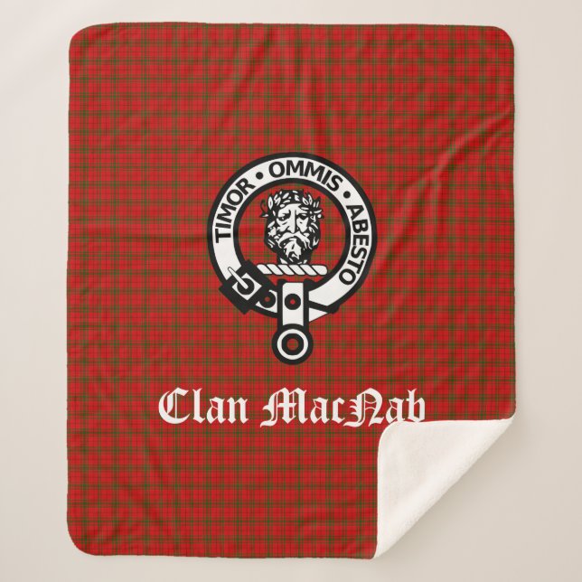 Cobertor Sherpa Clan MacNab Crest Crachá e Tartan (Frente)