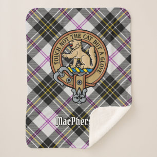 Cobertor Sherpa Clan MacPherson Crest sobre o Vestido Tartan