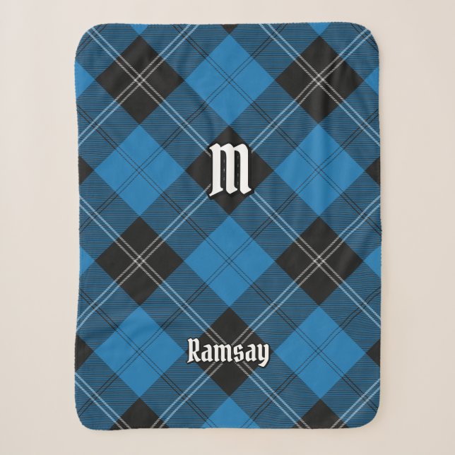 Cobertor Sherpa Clan Ramsay Blue Hunting Tartan (Frente)