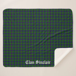 Cobertor Sherpa Clan Sinclair Tartan Personalizável