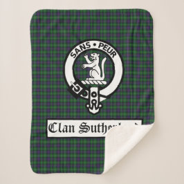 Cobertor Sherpa Clan Sutherland Crest Crachá & Tartan