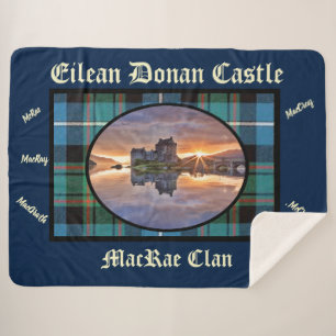 Cobertor Sherpa Clan Tartan MacRae do Castelo de Eilean Donan