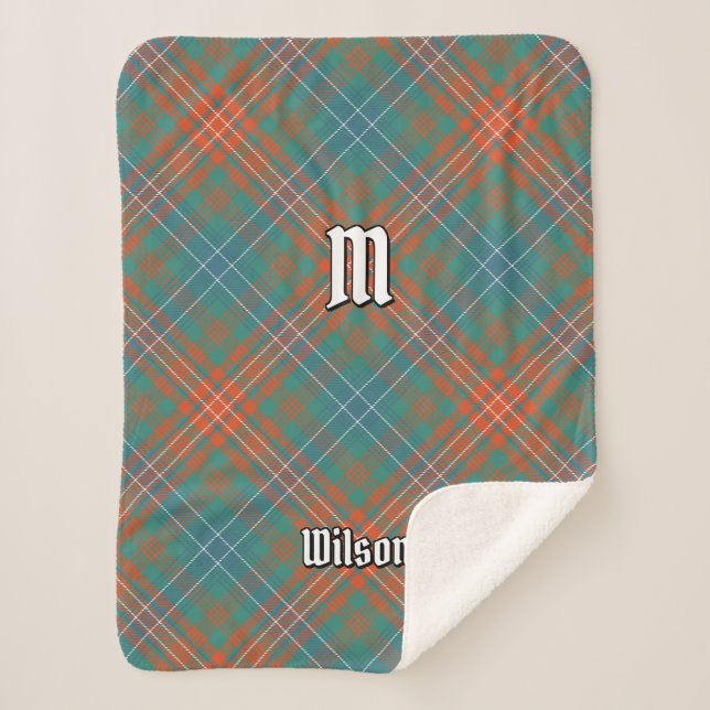 Cobertor Sherpa Clan Wilson Antigo Tartan (Frente)