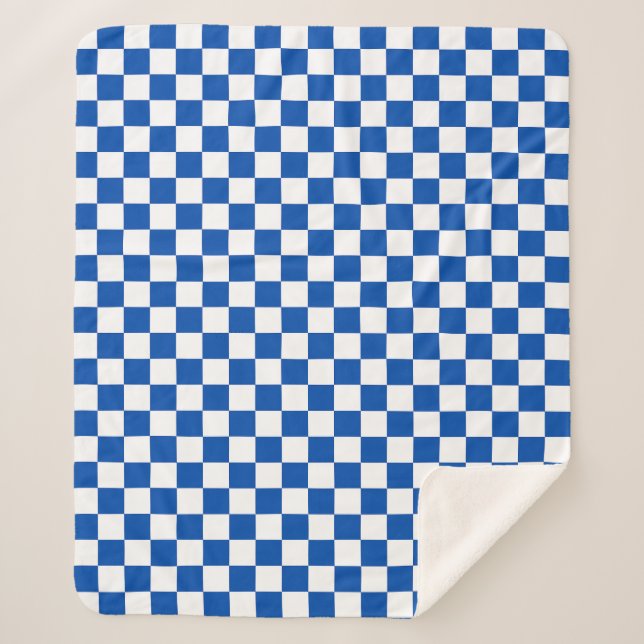 Cobertor Sherpa Classic cobalt blue checkerboard (Frente)