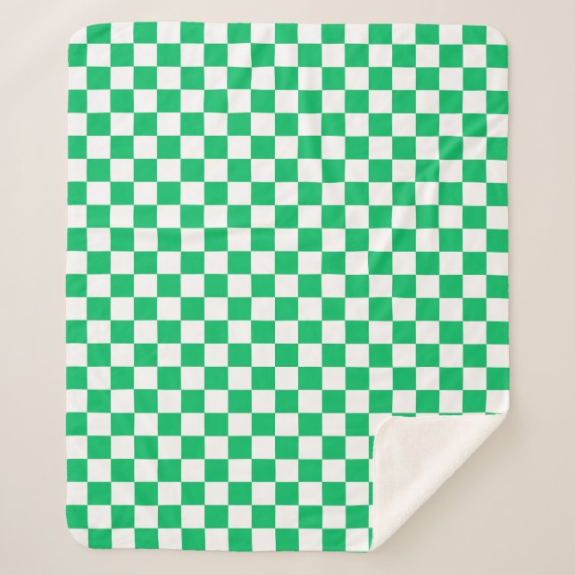 Cobertor Sherpa Classic green checkered  (Frente)