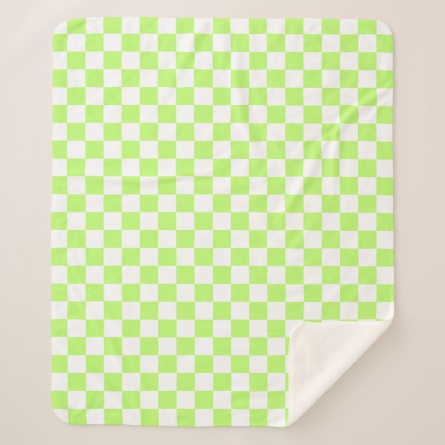 Cobertor Sherpa Classic visual lime checkerboard  (Frente)