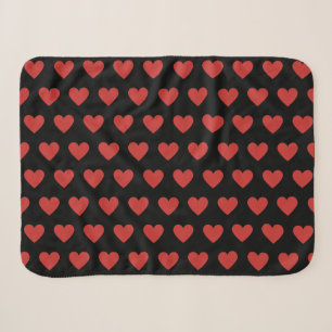 Cobertor Sherpa Clássico Elegante Cute Padrão de Coração Vermelho