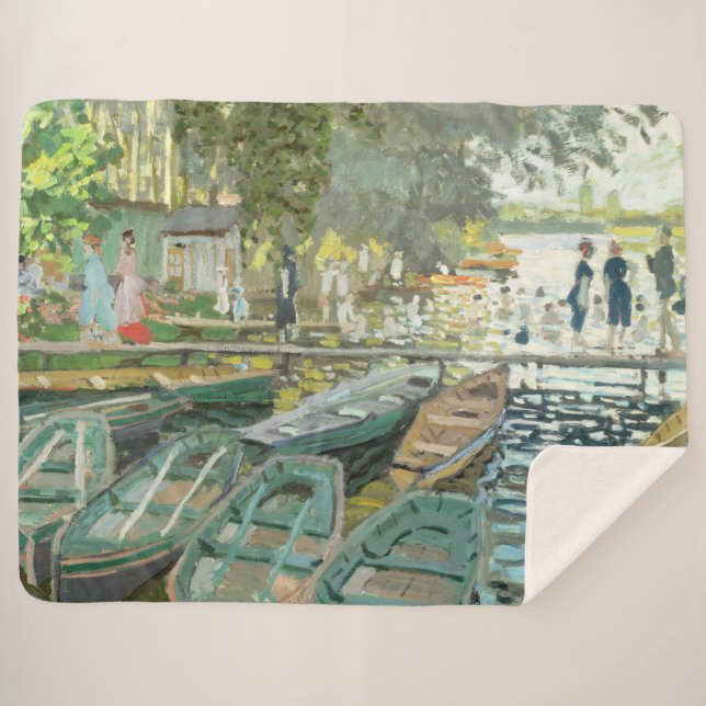Cobertor Sherpa Claude Monet. Bathers em La Grenouillère (Frente (Horizontal))