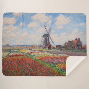 Cobertor Sherpa Claude Monet - Campo das Tulipas na Holanda