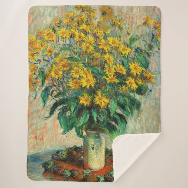 Cobertor Sherpa Claude Monet - Jerusalem Artichoke Flowers (Frente)
