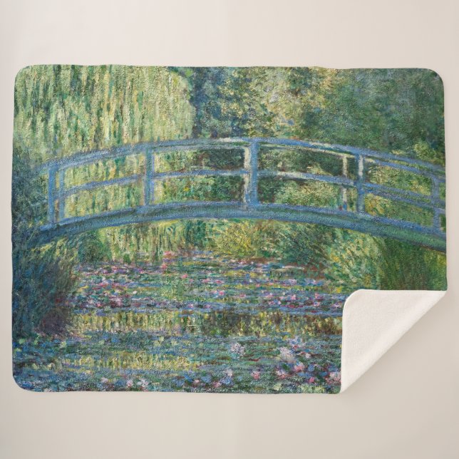 Cobertor Sherpa Claude Monet - Lagoa de Água Lily, Harmonia Verde (Frente (Horizontal))