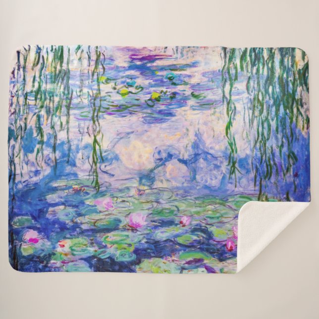 Cobertor Sherpa Claude Monet - Lírios/Ninfas 1919 (Frente (Horizontal))