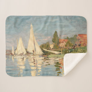 Cobertor Sherpa Claude Monet Regatta at Argenteuil, c.1872