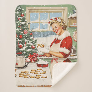 Cobertor Sherpa Claus Holiday Baking Delight