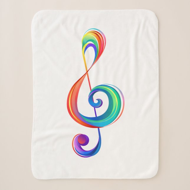 Cobertor Sherpa Clef (trecho de arco-íris) (Frente)