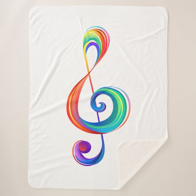Cobertor Sherpa Clef (trecho de arco-íris) (Frente)