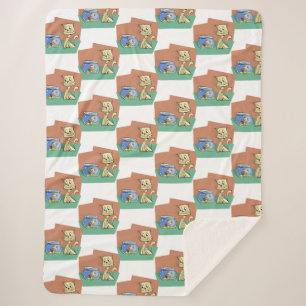 Cobertor Sherpa Clipe de gato e de tigela